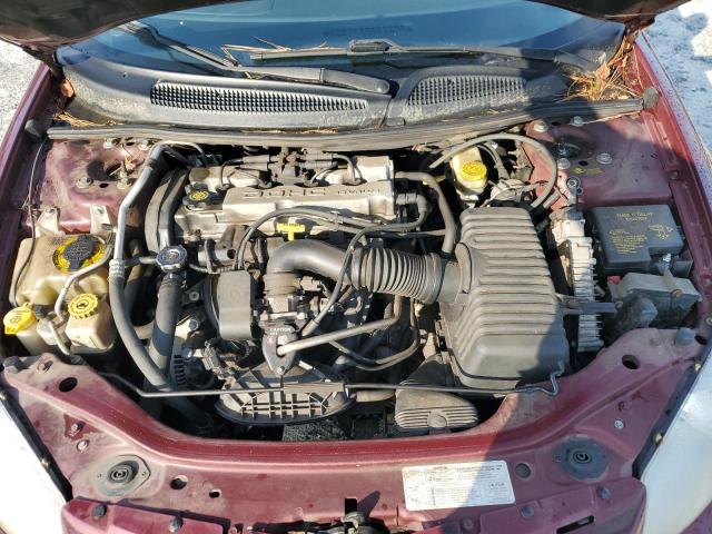 1B3EJ46X21N600216 - 2001 DODGE STRATUS SE BURGUNDY photo 11