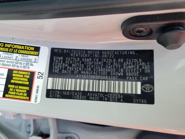 4T1G11AK5PU081187 - 2023 TOYOTA CAMRY SE NIGHT SHADE WHITE photo 12