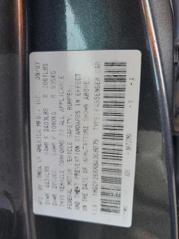 1HGCP268X8A008079 - 2008 HONDA ACCORD EXL 灰色 照片 12