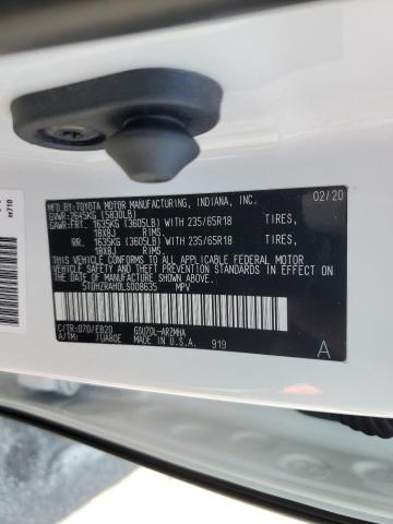5TDHZRAH0LS008635 - 2020 TOYOTA HIGHLANDER XLE WHITE photo 13