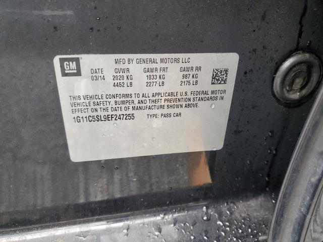 1G11C5SL9EF247255 - 2014 CHEVROLET MALIBU 1LT BLACK photo 12