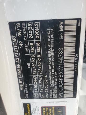 WDC0G4KB6KV144783 - 2019 MERCEDES-BENZ GLC 300 4MATIC WHITE photo 12