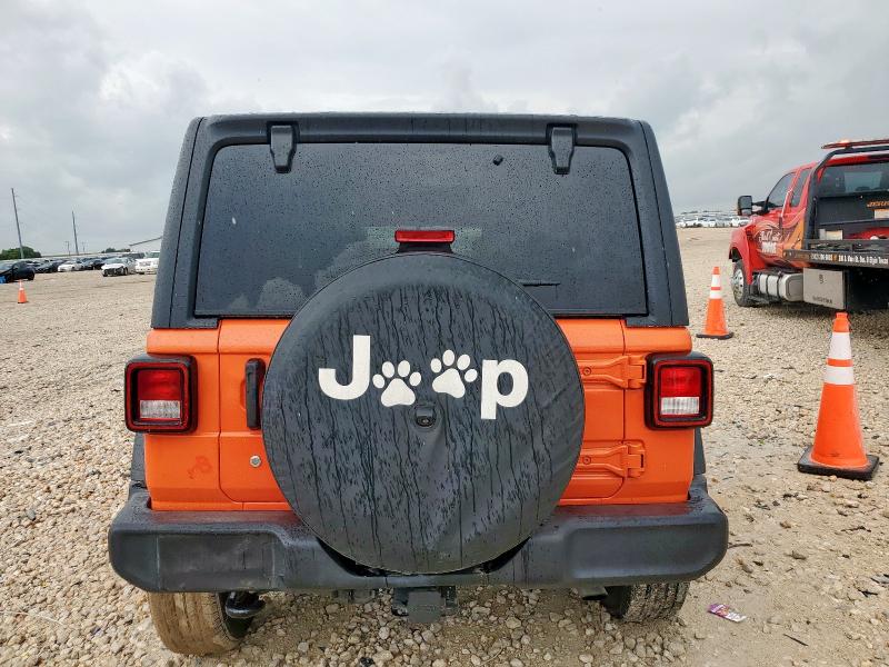 1C4HJXDG6KW545930 - 2019 JEEP WRANGLER UNLIMITED SPORT Pomarańczowy zdjęcie 6