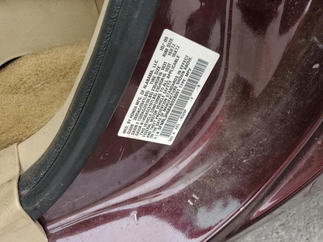 5FNRL3H68AB028091 - 2010 HONDA ODYSSEY EXL MAROON photo 13