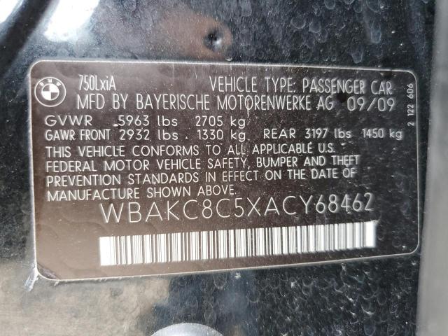 WBAKC8C5XACY68462 - 2010 BMW 750 LI XDRIVE BLACK photo 12