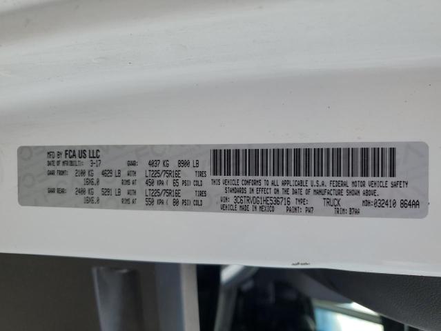 3C6TRVDG1HE536716 - 2017 RAM PROMASTER 2500 HIGH 白色 照片 10