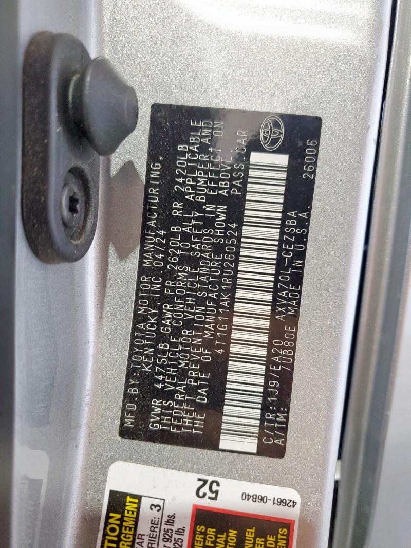 4T1G11AK1RU260524 - 2024 TOYOTA CAMRY SE NIGHT SHADE SILVER photo 12