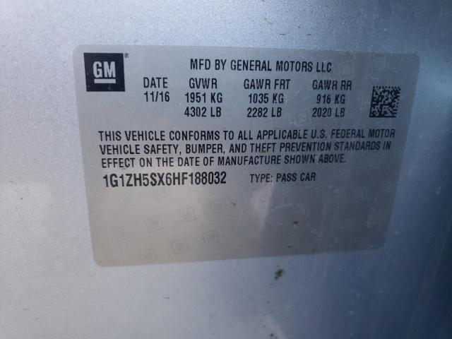 1G1ZH5SX6HF188032 - 2017 CHEVROLET MALIBU PREMIER SILVER photo 12