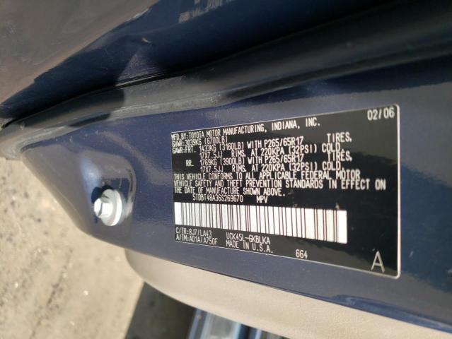 5TDBT48A36S269670 - 2006 TOYOTA SEQUOIA LIMITED BLUE photo 13