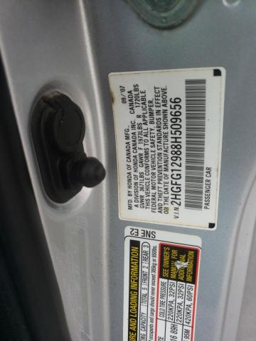 2HGFG12988H509656 - 2008 HONDA CIVIC EXL SILVER photo 13