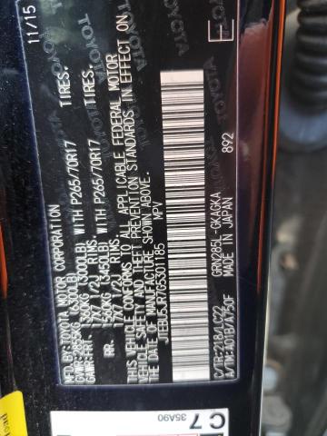 JTEBU5JR7G5301185 - 2016 TOYOTA 4RUNNER SR5/SR5 PREMIUM შავი ფოტო 12