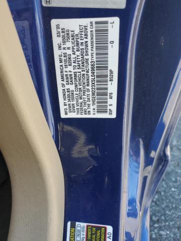 1HGEM223X5L049663 - 2005 HONDA CIVIC DX VP ლურჯი ფოტო 12