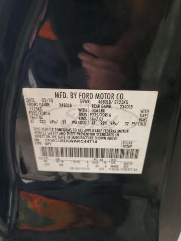 1FMCU9DG9AKC44714 - 2010 FORD ESCAPE XLT BLACK photo 13