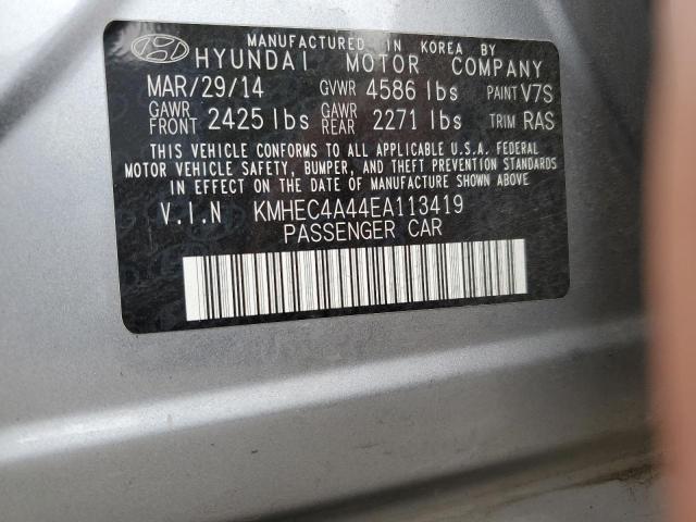 KMHEC4A44EA113419 - 2014 HYUNDAI SONATA HYBRID SILVER photo 13