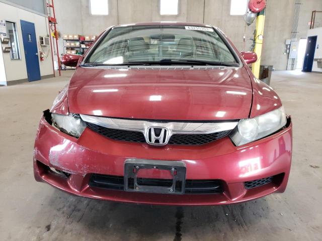 19XFA16519E009679 - 2009 HONDA CIVIC LX MAROON photo 5