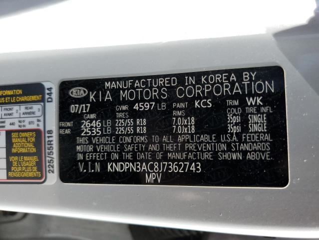 KNDPN3AC8J7362743 - 2018 KIA SPORTAGE EX SILVER photo 13