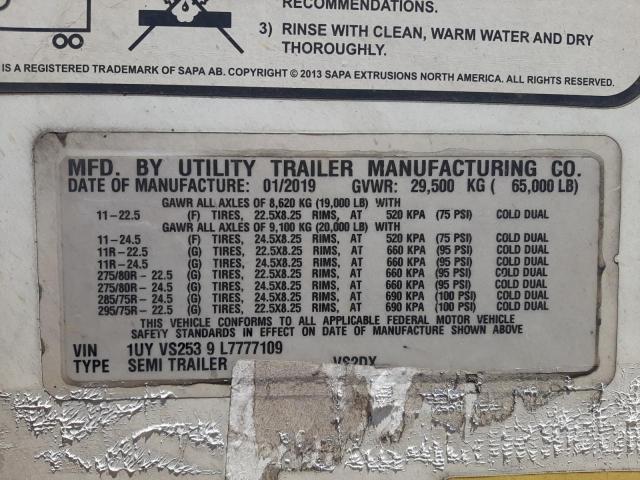 1UYVS2539L7777109 - 2020 UTILITY TRAILER Ağ foto 10