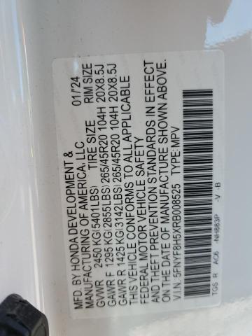 5FNYF8H5XRB008525 - 2024 HONDA PASSPORT EXL Beyaz fotoğraf 13