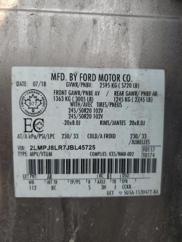 2LMPJ8LR7JBL45725 - 2018 LINCOLN MKX RESERVE Kahverengi fotoğraf 14