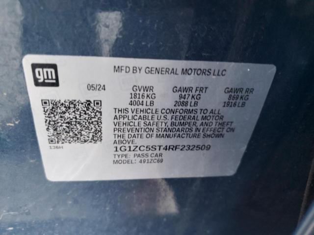 1G1ZC5ST4RF232509 - 2024 CHEVROLET MALIBU LS Կապույտ լուսանկար 12