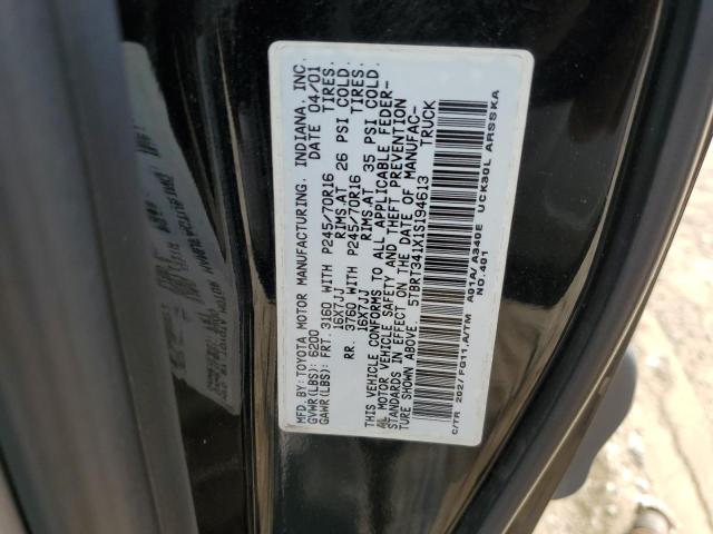 5TBRT341X1S194613 - 2001 TOYOTA TUNDRA ACCESS CAB შავი ფოტო 13