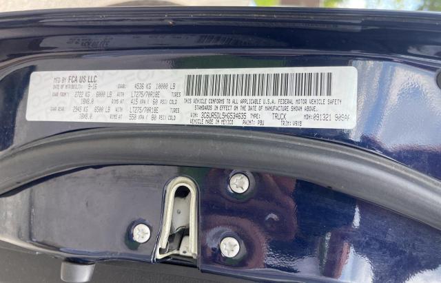 3C6UR5DL5HG534635 - 2017 RAM 2500 SLT BLUE photo 10