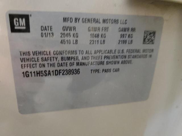 1G11H5SA1DF238936 - 2013 CHEVROLET MALIBU LTZ ვერცხლისფერი ფოტო 12