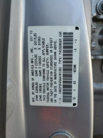 1HGCP2F45AA181382 - 2010 HONDA ACCORD LXP SILVER photo 12