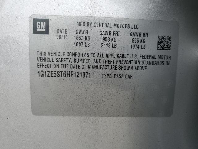 1G1ZE5ST6HF121971 - 2017 CHEVROLET MALIBU LT SILVER photo 12