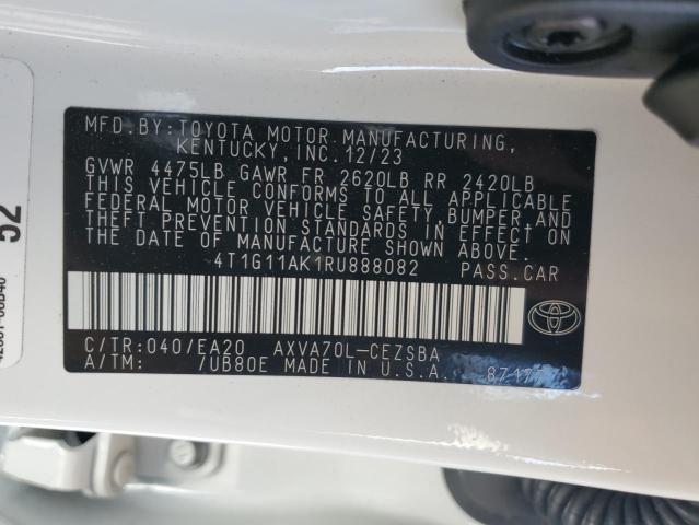 4T1G11AK1RU888082 - 2024 TOYOTA CAMRY SE NIGHT SHADE WHITE photo 12