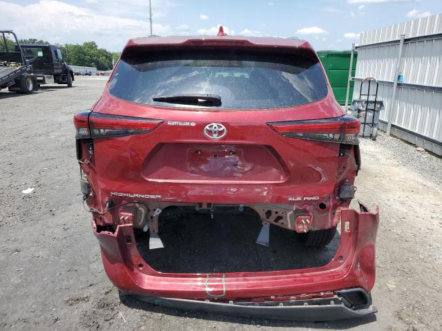 5TDGZRBH2MS084949 - 2021 TOYOTA HIGHLANDER XLE RED photo 6