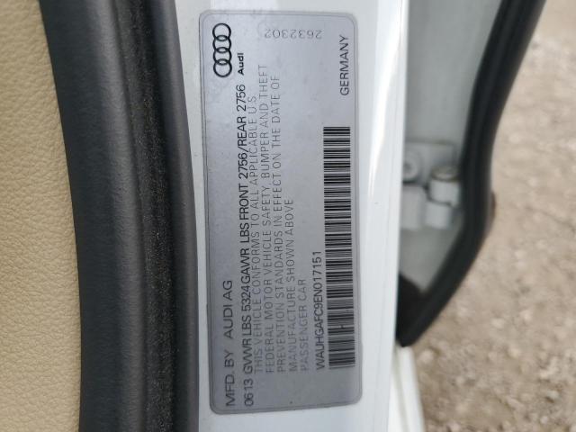 WAUHGAFC9EN017151 - 2014 AUDI A6 PRESTIGE 白色 照片 12