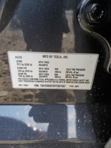 7SAYGDEE9TF361567 - 2026 TESLA MODEL Y CHARCOAL photo 13