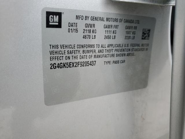 2G4GK5EX2F9205437 - 2015 BUICK REGAL 银色 照片 12