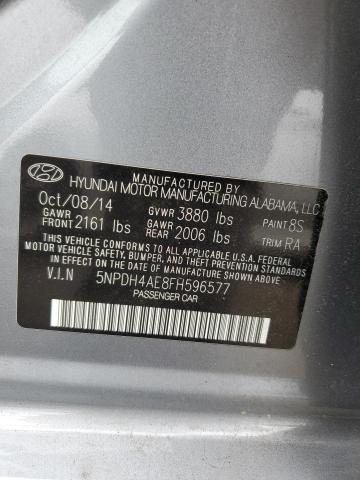 5NPDH4AE8FH596577 - 2015 HYUNDAI ELANTRA SE SILVER photo 12