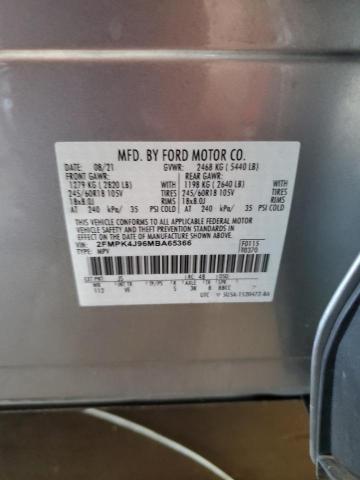 2FMPK4J96MBA65366 - 2021 FORD EDGE SEL SILVER photo 14