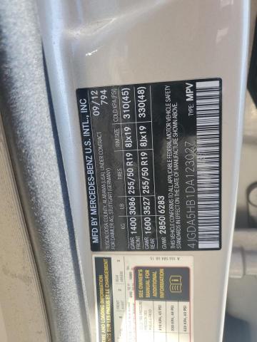 4JGDA5HB1DA123027 - 2013 MERCEDES-BENZ ML 350 4MATIC GOLD photo 13