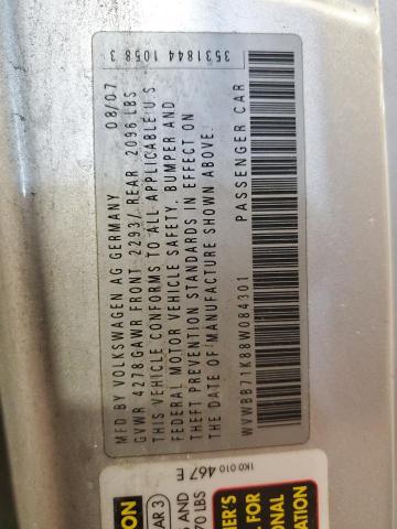 WVWBB71K88W084301 - 2008 VOLKSWAGEN RABBIT 银色 照片 12