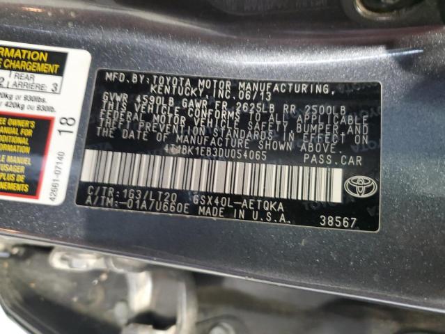 4T1BK1EB3DU054065 - 2013 TOYOTA AVALON BASE 灰色 照片 12