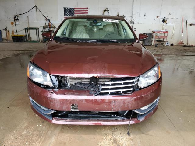 1VWCN7A36CC065502 - 2012 VOLKSWAGEN PASSAT SEL BURGUNDY photo 5