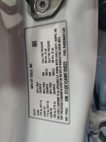 5YJ3E1EA9RF789222 - 2024 TESLA MODEL 3 თეთრი ფოტო 13
