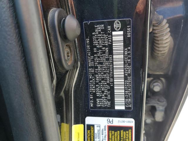 4T1BF1FK4HU679583 - 2017 TOYOTA CAMRY LE 黑色 照片 12