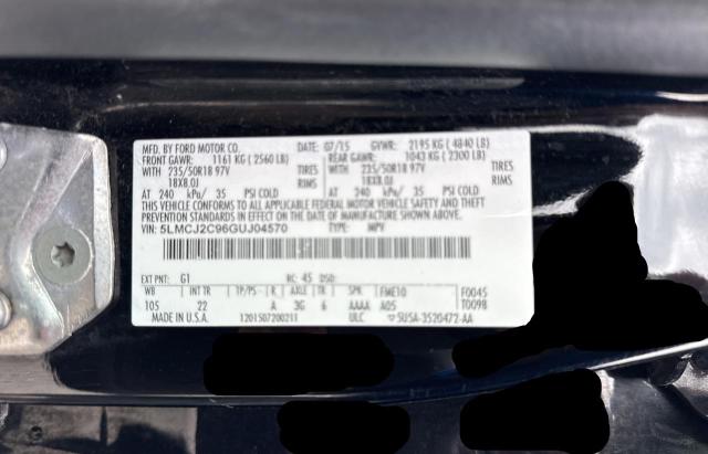 5LMCJ2C96GUJ04570 - 2016 LINCOLN MKC SELECT შავი ფოტო 10