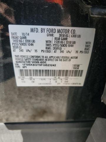 1FM5K8GT9FGB23242 - 2015 FORD EXPLORER SPORT 黑色 照片 13