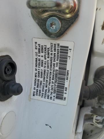 19XFC1F76GE008570 - 2016 HONDA CIVIC EXL WHITE photo 12