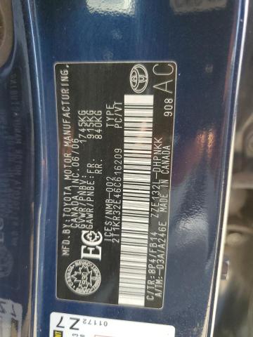 2T1KR32E46C616209 - 2006 TOYOTA COROLLA MA XR BLUE photo 12