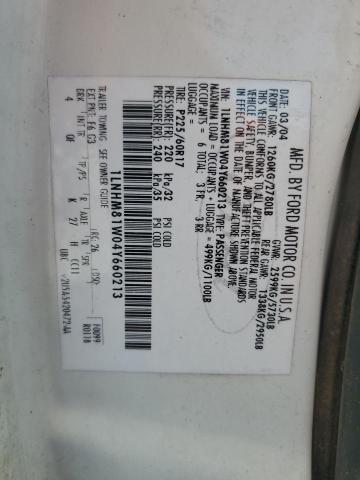 1LNHM81W04Y660213 - 2004 LINCOLN TOWN CAR EXECUTIVE Weiß Foto 12