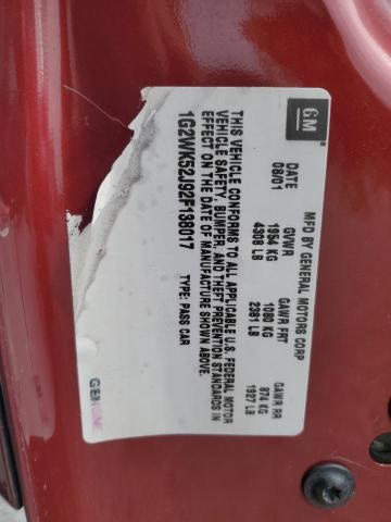 1G2WK52J92F138017 - 2002 PONTIAC GRAND PRIX SE 栗色 照片 13