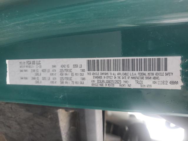 3C6URVJG6KE512623 - 2019 RAM PROMASTER 3500 HIGH მწვანე ფოტო 13