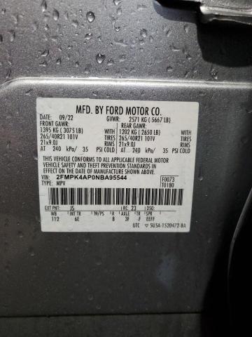 2FMPK4AP0NBA95544 - 2022 FORD EDGE ST SILVER photo 14